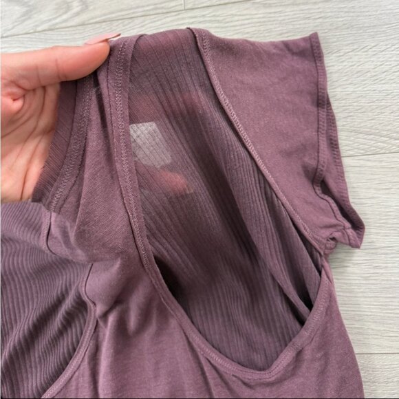 Free People Mauve Short Sleeve Tee - Picture 4 of 6